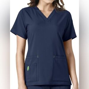 Carhartt Force Medical Scrubs Top Shirt Navy Blue Tee  Women Medium